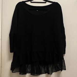 American Eagle Outfitters Black Knit Flowy Blouse